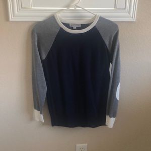 Navy/grey long sleeve with elbow patches
